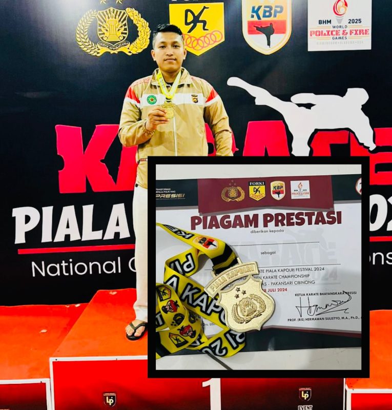 Anggota Sat Brimob Polda Jambi Kembali Bawa Pulang Medali Emas Beladiri Karate Kapolri CUP 2024