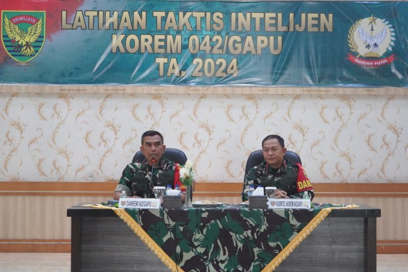 Arahan Danrem 042/Gapu pada Lattis Intelijen Korem 042/Gapu TA 2024, Apintel harus profesional dan terampil di lapangan