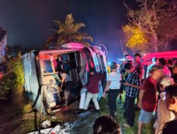 Bus ANS Padang-Bandung Kecelakaan di Muara Bulian, 2 Penumpang Meninggal dan Belasan Luka-luka