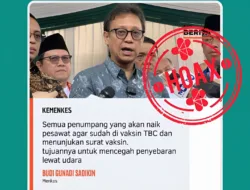 Hoaks! Tidak Ada Aturan Vaksin TBC Buat Naik Pesawat