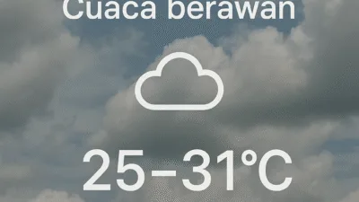Muaro Jambi: Cuaca berawan dengan suhu antara 25–31 °C dan kelembapan 72–99%
