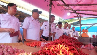 Jelang Idul Adha 1446 H : Wabup Junaidi Tinjau Pasar Suko Awin Jaya Pantau Harga Sembako