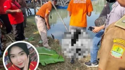 Tim Inafis Polres Karawang bersama Resmob Polda Jabar evakuasi jasad korban Pembunuhan di Sungai Citarum (photo Redaksi/Ist)