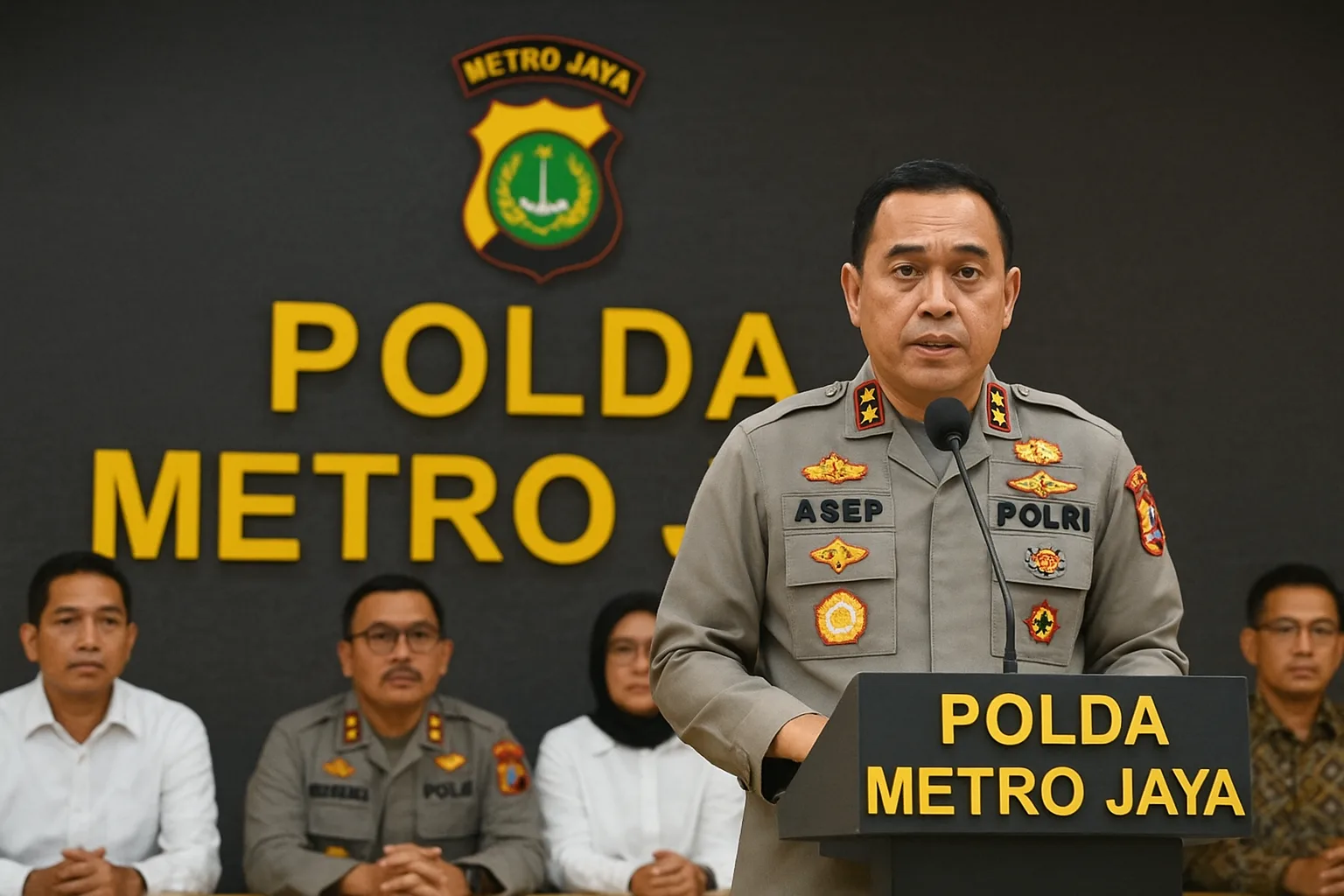 Gambar Ilustratif Kapolda Metro Jaya, Irjen Pol. Asep Edi Suheri, saat konferensi pers di Mapolda Metro Jaya (Gambar Dok : Ilustrasi Redaksi)