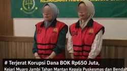 Terjerat Korupsi Dana BOK Rp650 Juta, Kejari Muaro Jambi Tahan Mantan Kepala Puskesmas dan Bendahara
