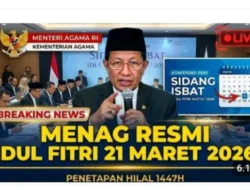 Resmi! Pemerintah Tetapkan Idul Fitri 1447 H Jatuh 21 Maret 2026, Hasil Sidang Isbat Kemenag