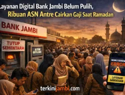 Layanan Digital Bank Jambi Belum Pulih, Ribuan ASN Antre Cairkan Gaji Saat Ramadan