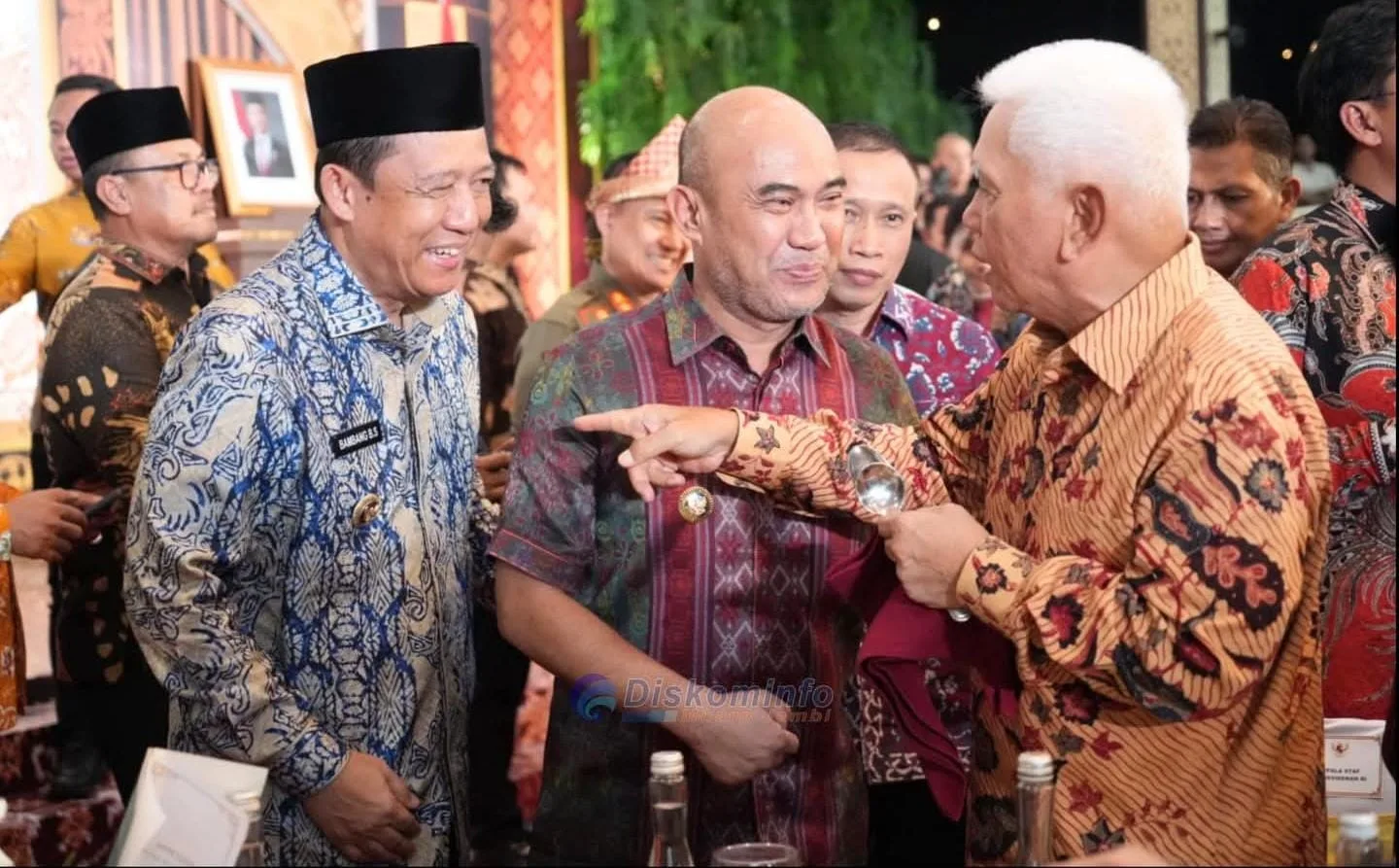 Bupati Muaro Jambi, Bambang Bayu Suseno, menghadiri kegiatan Halal Bihalal Perantau Sumbagsel 2026 yang digelar di Griya Agung