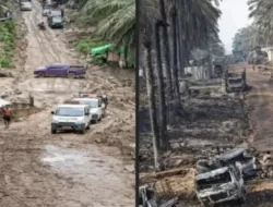 Sumur Minyak Ilegal di Muba Terbakar, Api Mengganas di Area Kebun Sawit