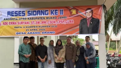 Anggota Dewan Perwakilan Rakyat Daerah (DPRD) Kabupaten Muaro Jambi dari Fraksi Partai Gerindra, Hj. Ade Erma Suryani, ST., SM., MM., CSEM., CPSP., CLMA, kembali turun ke tengah masyarakat dalam rangka Reses Masa Persidangan II Tahun 2026.