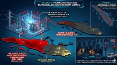 Pemadaman listrik massal terjadi di sejumlah wilayah di Pulau Sumatera pada Jumat (22/5/2026) malam. Gangguan tersebut berdampak pada wilayah Aceh, Sumatera Utara, Sumatera Barat, Riau hingga sejumlah daerah lainnya.