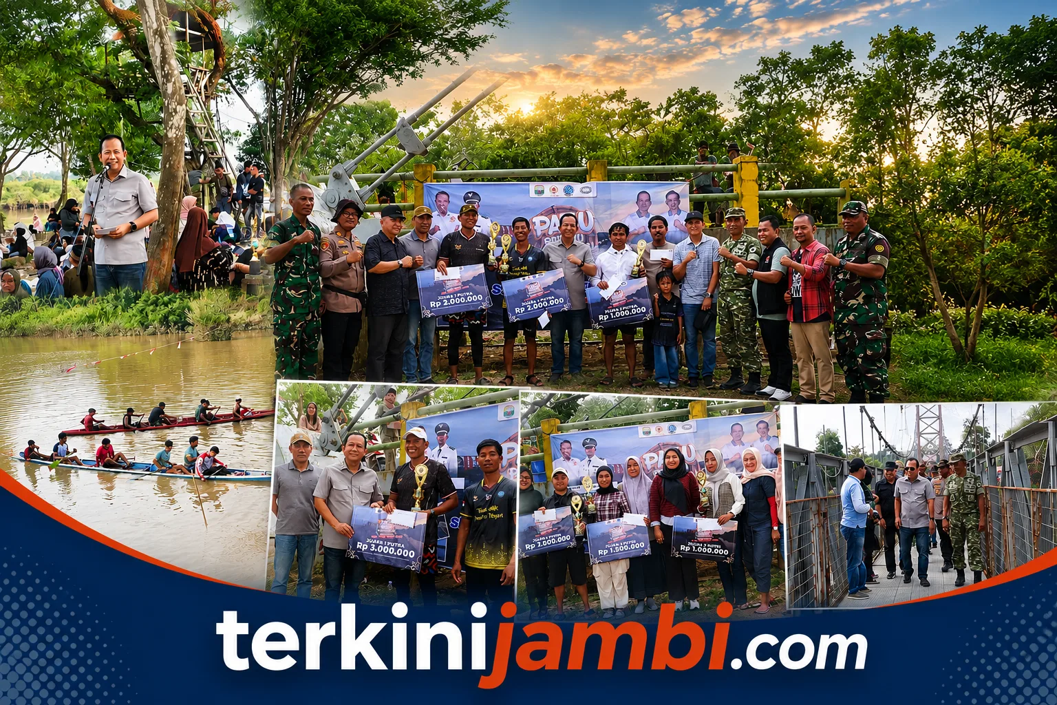 Bupati Muaro Jambi Bambang Bayu Suseno membuka dan menghadiri Lomba perahu Tradisional di Objek Wisata Danau Tangkas