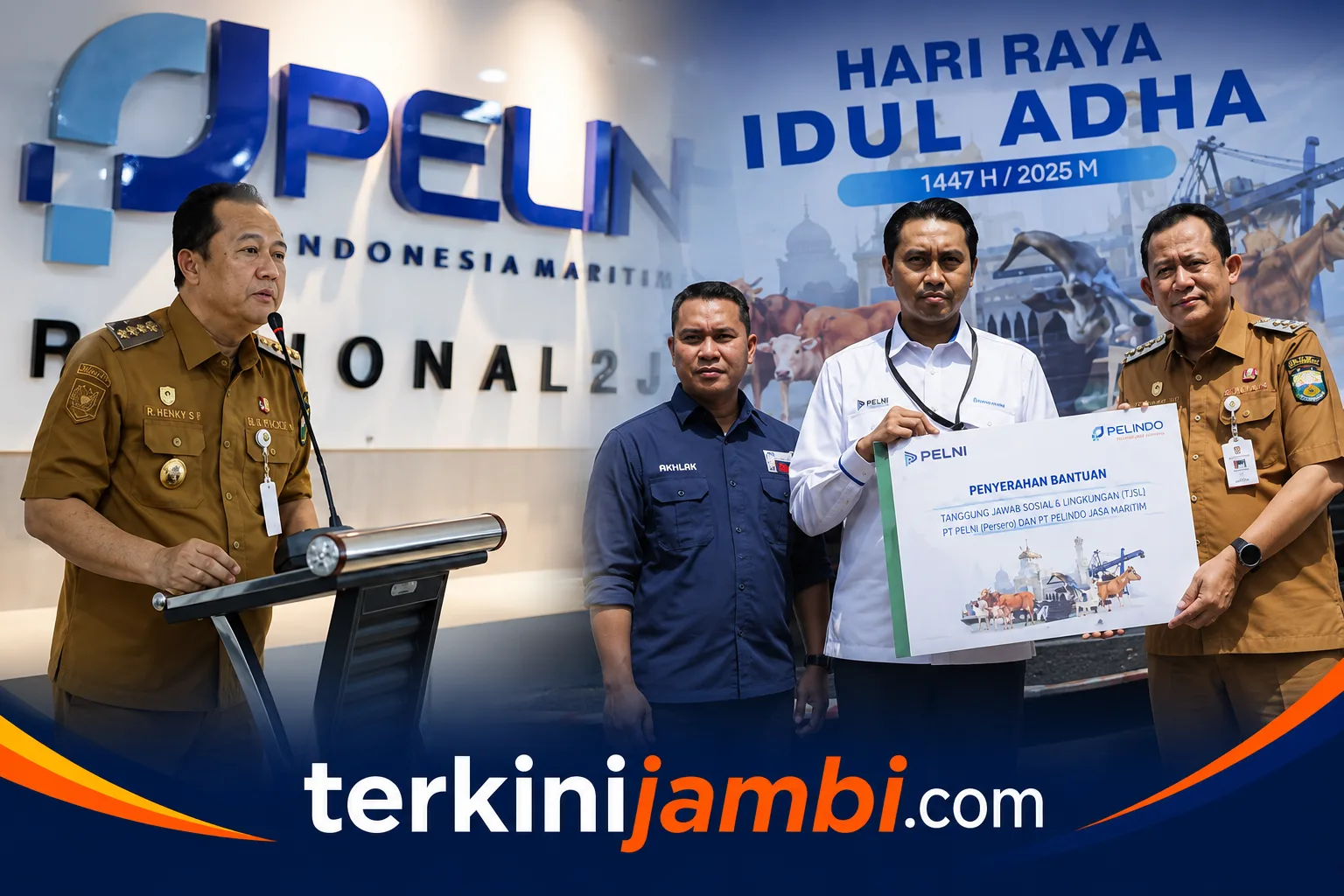 Bupati Bambang Bayu Suseno menyampaikan apresiasi atas kepedulian PT Pelindo Regional II Jambi terhadap masyarakat Kabupaten Muaro Jambi, khususnya menjelang momentum Idul Adha.