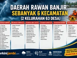 BPBD Muaro Jambi Tetapkan Status Siaga Hidrometeorologi, 65 Wilayah Masuk Zona Rawan Banjir