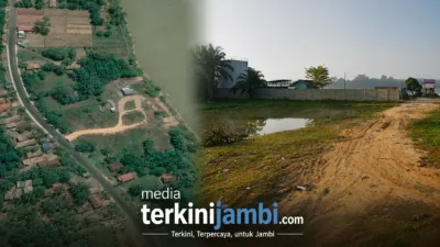 Aktivitas gudang milik PT Merah Putih PetroGas yang berada di pinggir Sungai Batanghari, Desa Pematang Pulai, Kecamatan Sekernan, Kabupaten Muaro Jambi, ( photo hasil Investigasi dan Photo Satelit Redaksi/Ist )