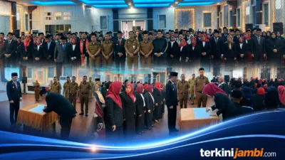 Sebanyak 183 kepala sekolah di Kabupaten Muaro Jambi resmi dilantik dan diambil sumpah/janji jabatannya untuk jenjang TK, SDN, dan SMPN di lingkungan Dinas Pendidikan dan Kebudayaan Kabupaten Muaro Jambi.