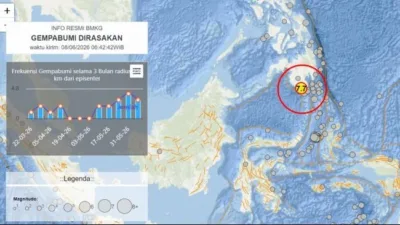Badan Meteorologi, Klimatologi, dan Geofisika (BMKG) mencatat getaran gempa dirasakan di sedikitnya 17 wilayah yang tersebar di Sulawesi dan Maluku Utara.