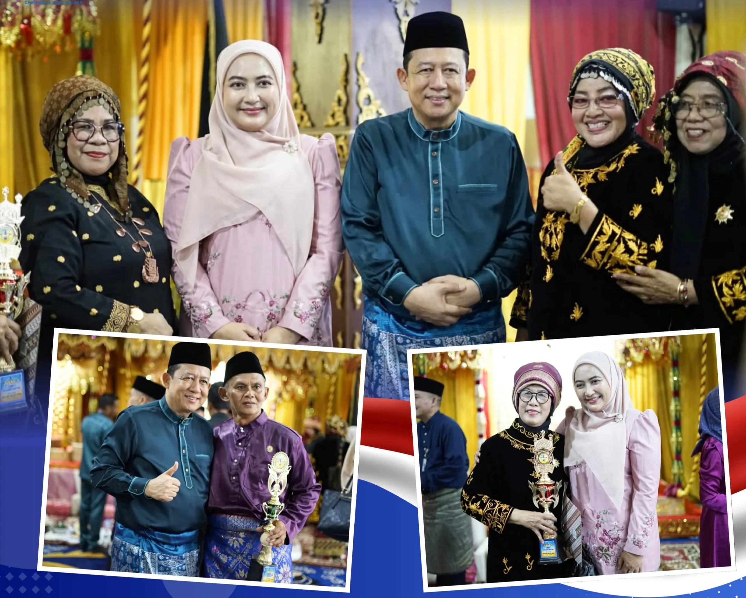 Bupati Muaro Jambi, , menyampaikan apresiasi atas penghargaan yang diberikan kepada Pseko Adat Melayu Jambi Kabupaten Muaro Jambi.