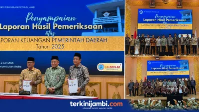 Pemkab Muaro Jambi berhasil meraih opini Wajar Tanpa Pengecualian (WTP) dari Badan Pemeriksa Keuangan Republik Indonesia (BPK RI) atas Laporan Keuangan Pemerintah Daerah (LKPD) Tahun Anggaran 2025.