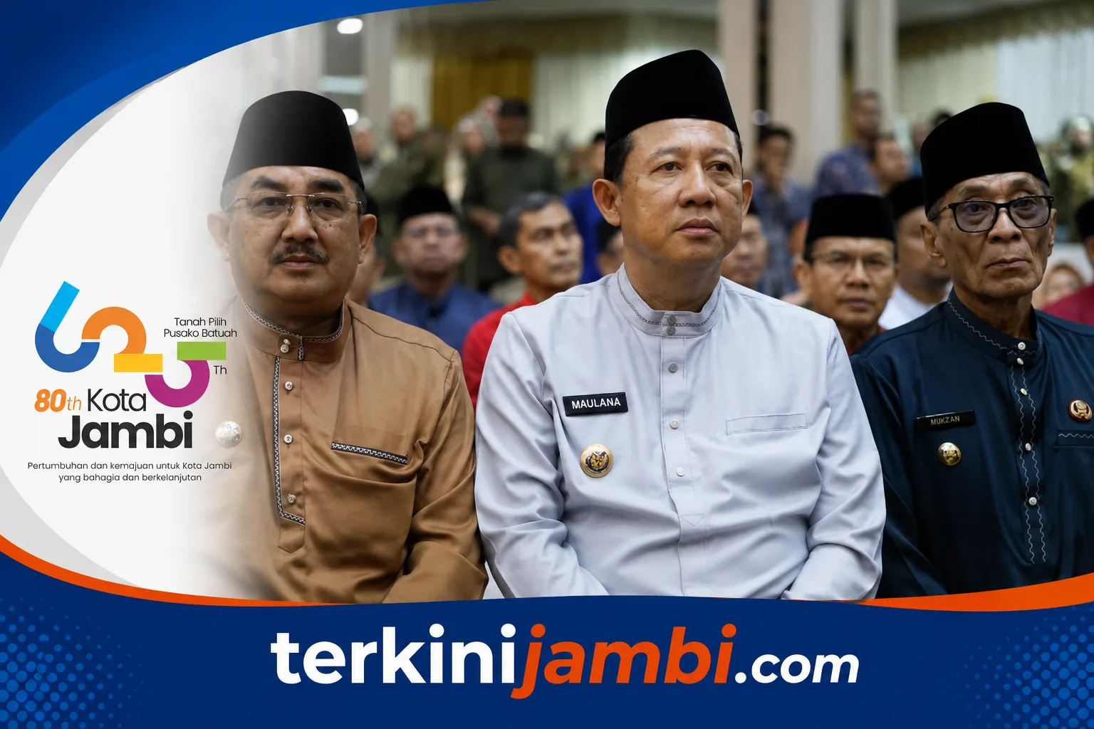 Bupati Muaro Jambi, Dr. Bambang Bayu Suseno, S.P., M.M., M.Si., menghadiri Rapat Paripurna DPRD Kota Jambi dalam rangka memperingati Hari Ulang Tahun (HUT) ke-80 Kota Jambi dan Hari Jadi ke-625 Tanah Pilih Pusako Batuah, yang digelar di Gedung DPRD Kota Jambi