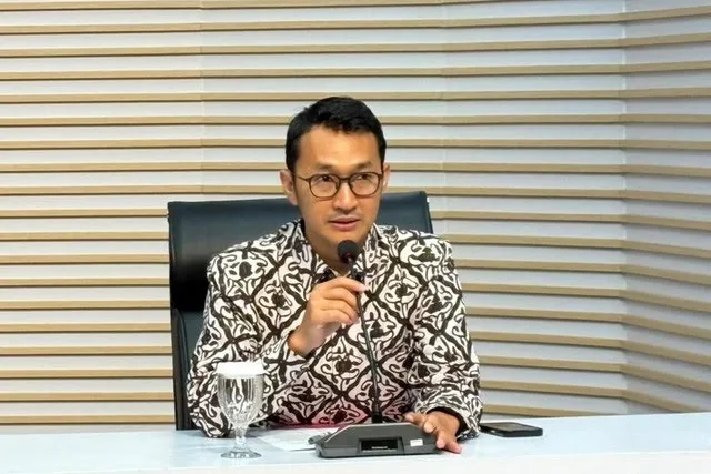 Juru Bicara KPK Budi Prasetyo saat menggelar jumpa Pers di gedung Merah Putih KPK