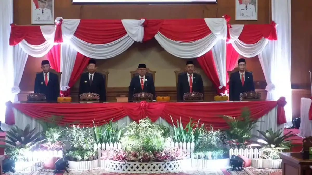 Dewan Perwakilan Rakyat Daerah (DPRD) Kabupaten Muaro Jambi menggelar Rapat Paripurna Istimewa dalam rangka mendengarkan Pidato Kenegaraan Presiden Republik Indonesia, Prabowo Subianto,