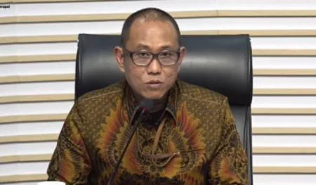Plt Direktur Penyidikan Ahmad Taufik Husein dalam Konfrensi Pers di Gedung Merah Putih KPK.