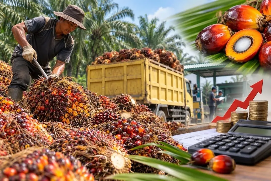 Harga tandan buah segar (TBS) kelapa sawit di Provinsi Jambi mengalami kenaikan untuk periode 23–29 Oktober 2026.