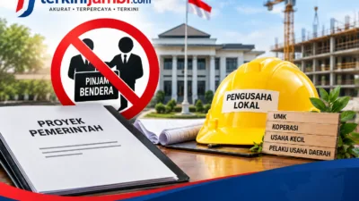 Gambar Ilustratif Praktik pinjam bendera atau penggunaan nama perusahaan lain untuk mengikuti pengadaan proyek pemerintah kini secara tegas dilarang melalui Peraturan Lembaga Kebijakan Pengadaan Barang/Jasa Pemerintah (LKPP) Nomor 3 Tahun 2026.